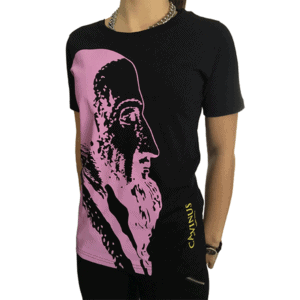 T-shirt femme, noir/rose Calvinus