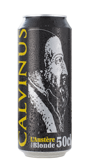 Cannette 50cl-Blonde-Lager-Calvinus-bière-Genève-Suisse