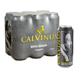 6pack-Canette-Blonde-Lager-Calvinus-bière-Genève-Suisse