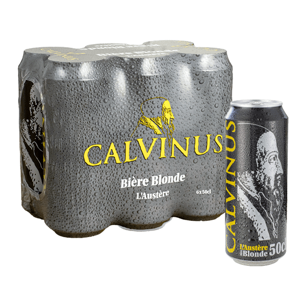 6pack-Canette-Blonde-Lager-Calvinus-bière-Genève-Suisse