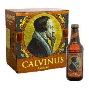 6packs-Bière-Ambrée-nonfiltrée-Calvinus-artisanale-genève-Suisse